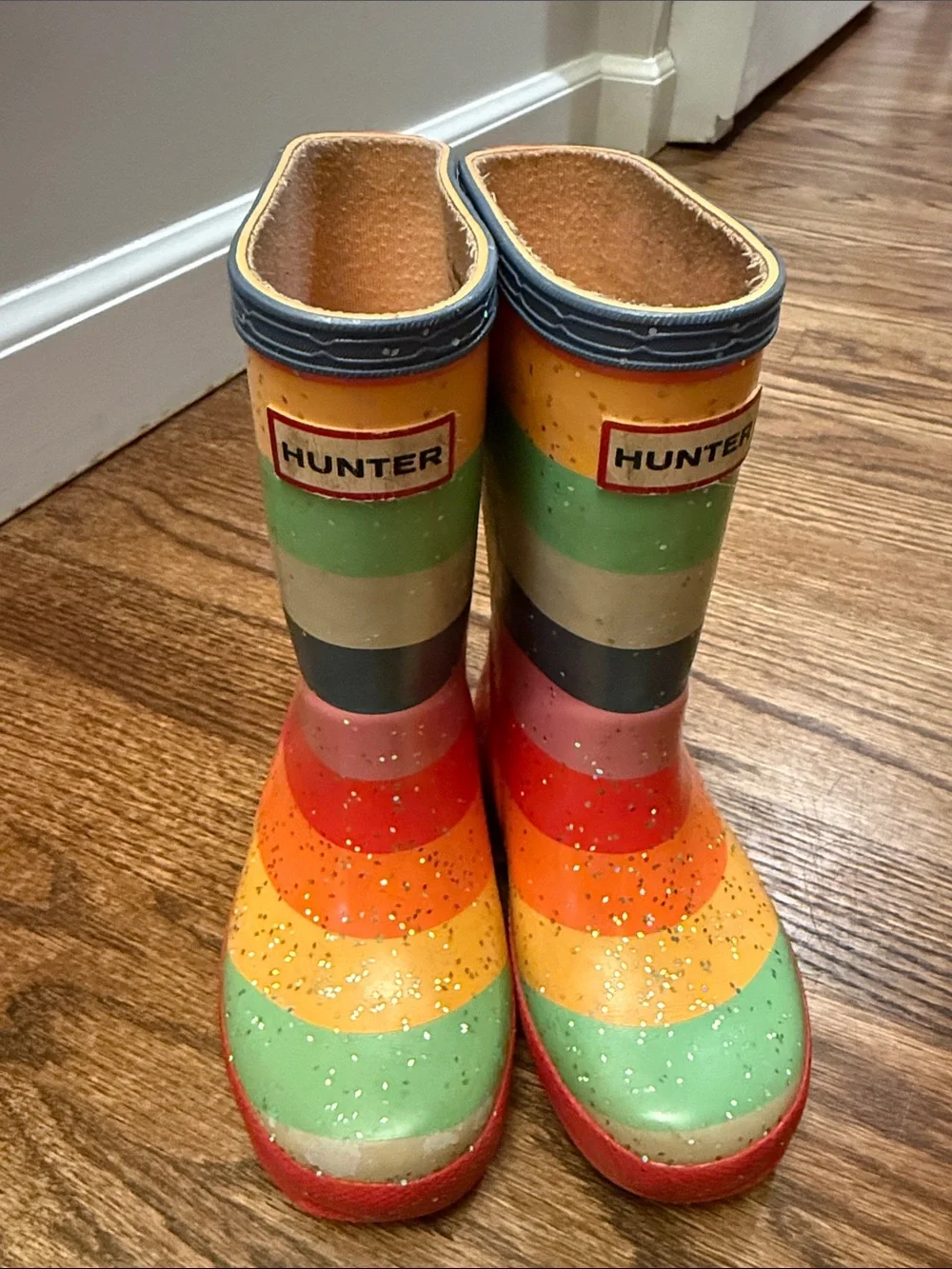 Hunter Rainbow Striped Kids Rain Boots - Multicolor